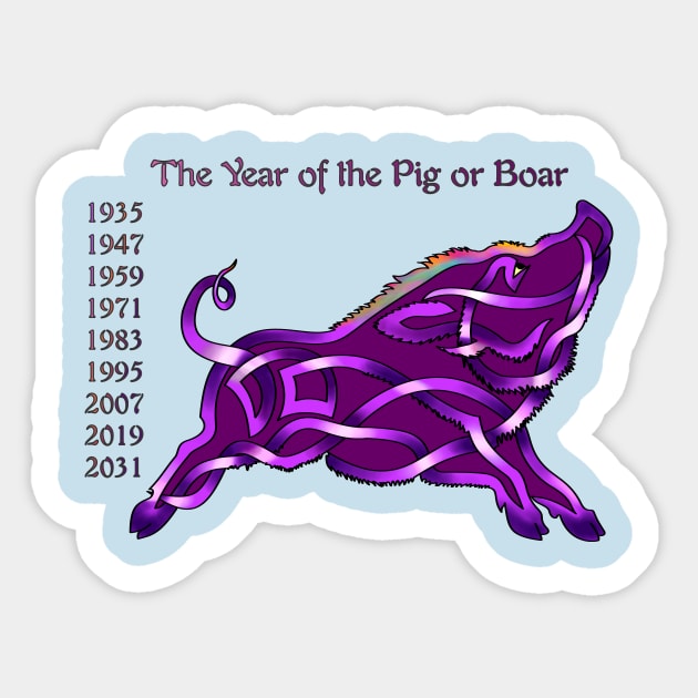 Chinese Boar Sticker by KnotYourWorld4